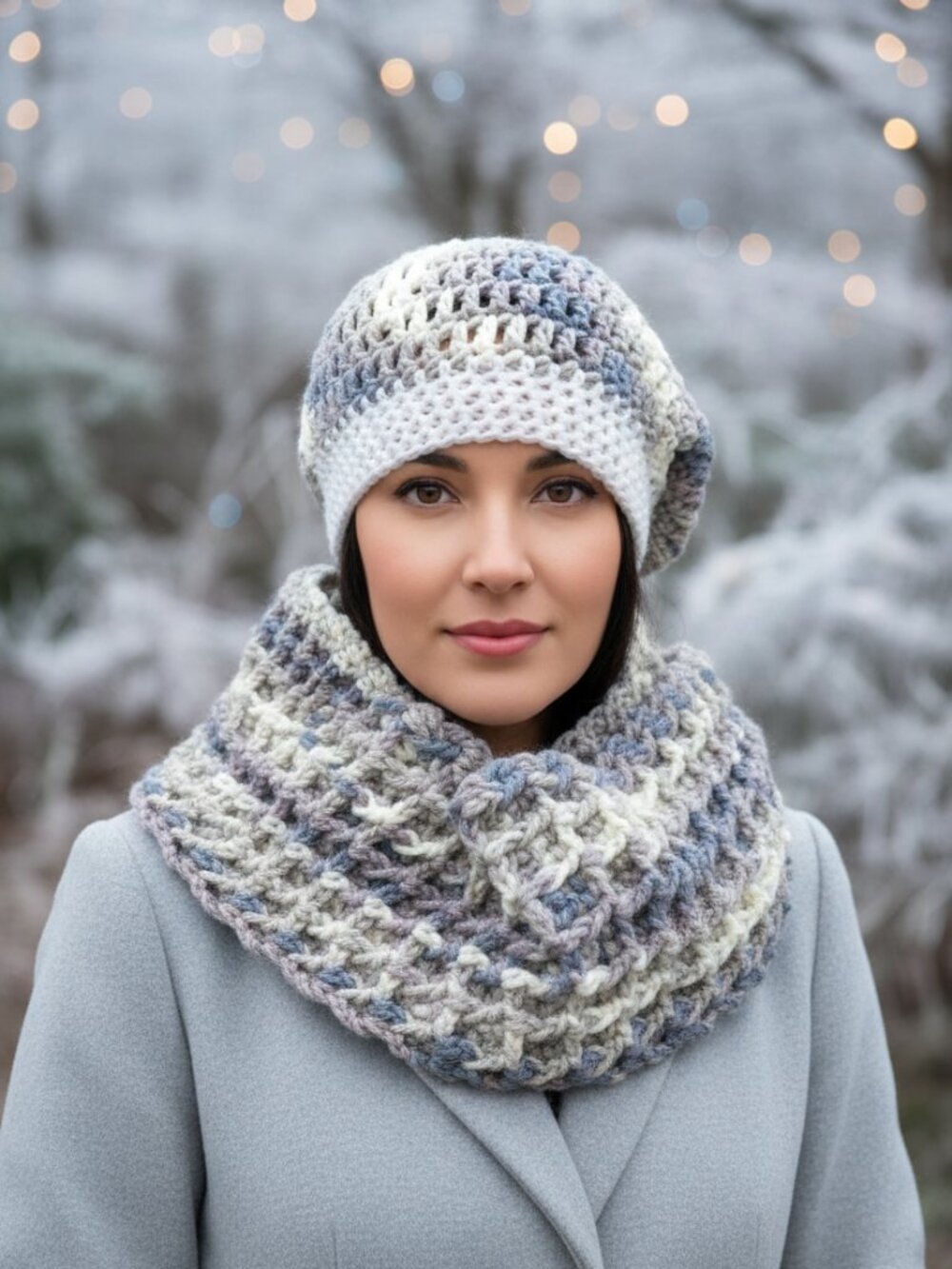 Winter Mist Crochet Hat & Scarf Set